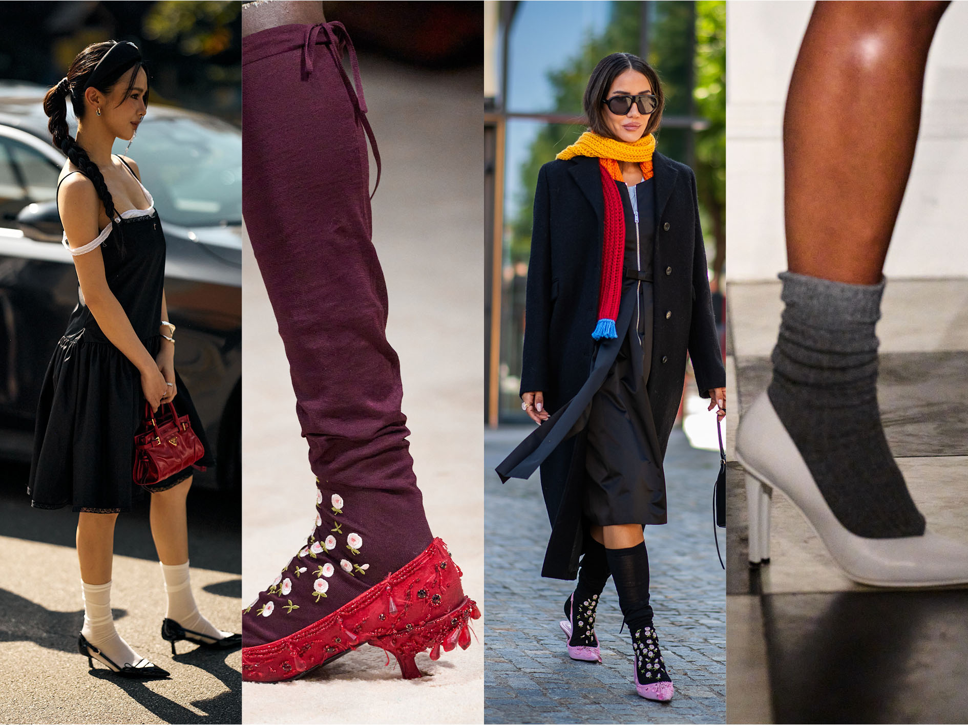 The Heels And Socks Trend Helps Easily Transition From Summer To Fall